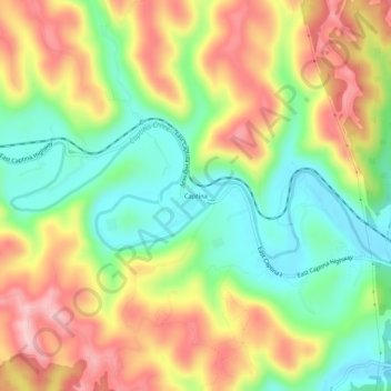 Captina topographic map, elevation, terrain
