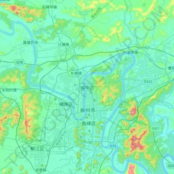 Chengzhong topographic map, elevation, terrain