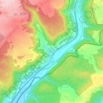 Eberfingen topographic map, elevation, terrain