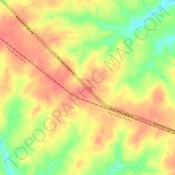 Flood topographic map, elevation, terrain