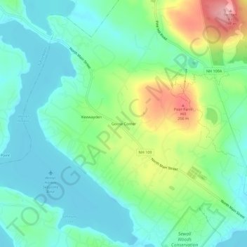 Goose Corner topographic map, elevation, terrain