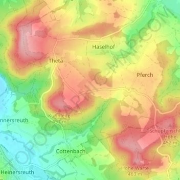 Hochtheta topographic map, elevation, terrain