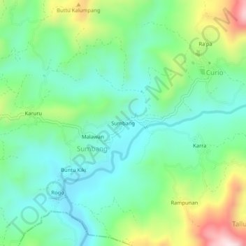 Sumbang topographic map, elevation, terrain