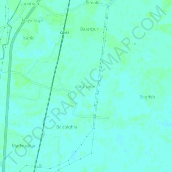Hathipaon topographic map, elevation, terrain
