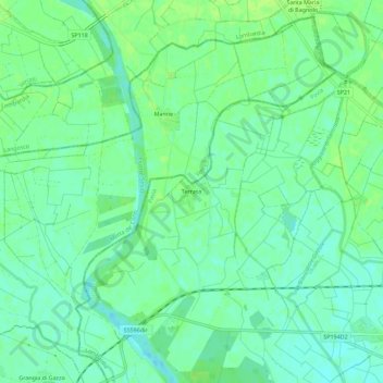 Terrasa topographic map, elevation, terrain