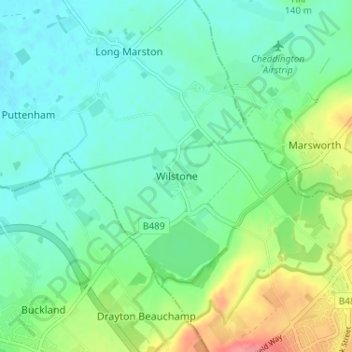 Wilstone topographic map, elevation, terrain