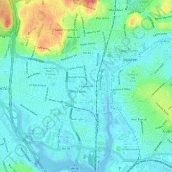 Edgeworth topographic map, elevation, terrain
