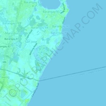 Barangay 89 topographic map, elevation, terrain