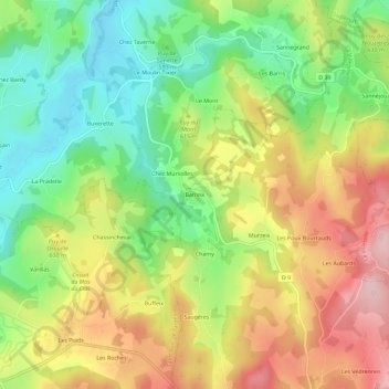 Barreix topographic map, elevation, terrain