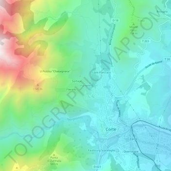 Fornelle topographic map, elevation, terrain