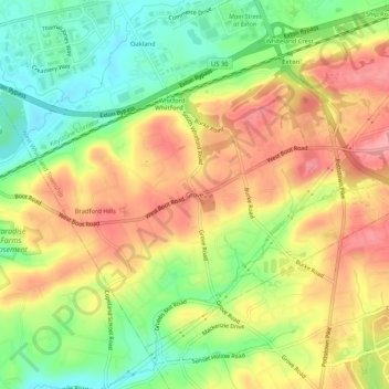 Grove topographic map, elevation, terrain