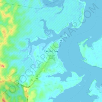 Tin Can Bay topographic map, elevation, terrain