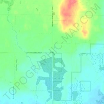 O'Neil topographic map, elevation, terrain