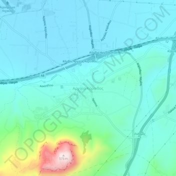 Ancient Korinthos topographic map, elevation, terrain