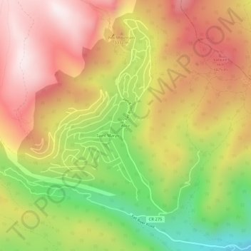 Alice topographic map, elevation, terrain