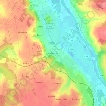 Les Gachères topographic map, elevation, terrain