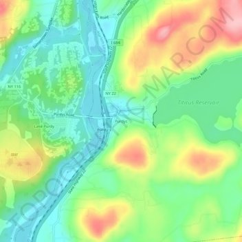 Purdys topographic map, elevation, terrain