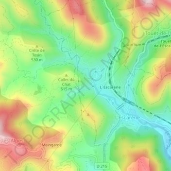 Gairaut topographic map, elevation, terrain