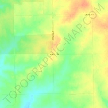 Maple City topographic map, elevation, terrain