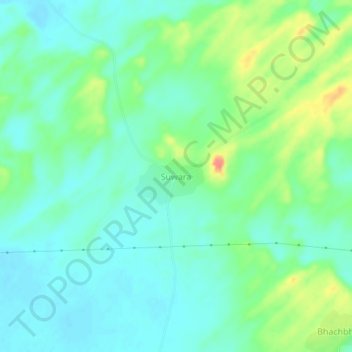 Suwara topographic map, elevation, terrain