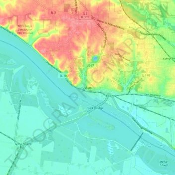 Alton topographic map, elevation, terrain