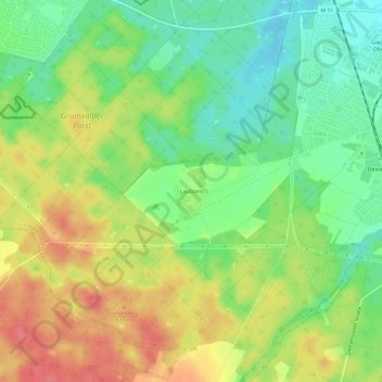 Laufzorn topographic map, elevation, terrain