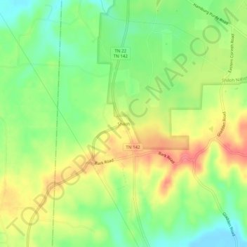 Shiloh topographic map, elevation, terrain