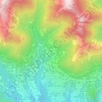 Vietti topographic map, elevation, terrain