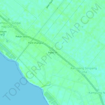 Peket 60 topographic map, elevation, terrain