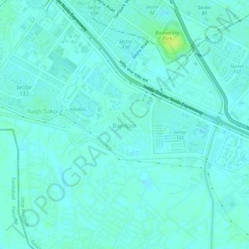 Bajidpur topographic map, elevation, terrain