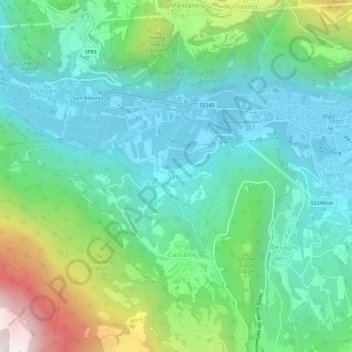 Sano topographic map, elevation, terrain