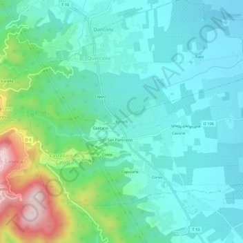 Bonelli topographic map, elevation, terrain