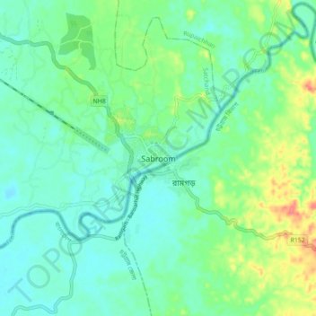 Sabroom topographic map, elevation, terrain