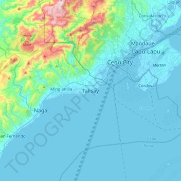 Talisay topographic map, elevation, terrain