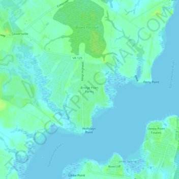 Bridge Point Farms topographic map, elevation, terrain