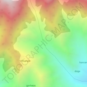nari topographic map, elevation, terrain