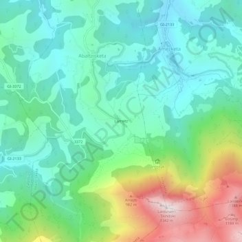 Larraitz topographic map, elevation, terrain