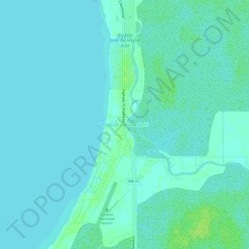 Waskish topographic map, elevation, terrain