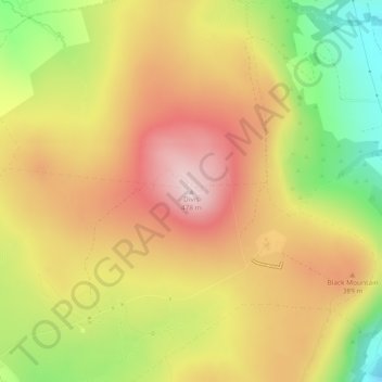 Divis topographic map, elevation, terrain