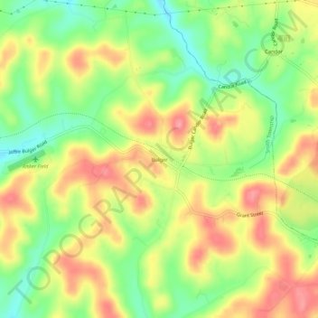 Bulger topographic map, elevation, terrain