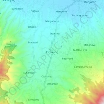 Cimaung topographic map, elevation, terrain