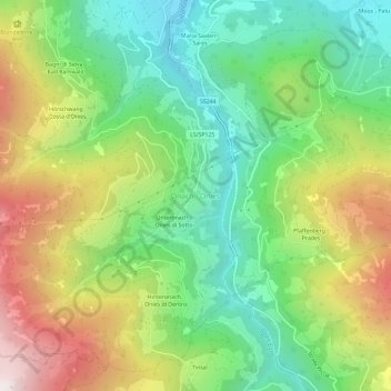 Onach - Onies topographic map, elevation, terrain