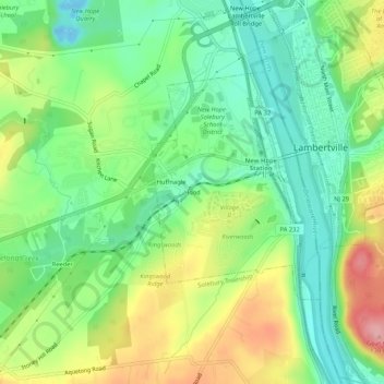 Hood topographic map, elevation, terrain