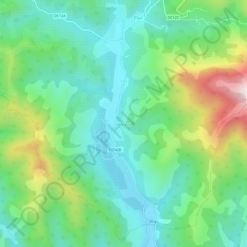 Blăjeni topographic map, elevation, terrain