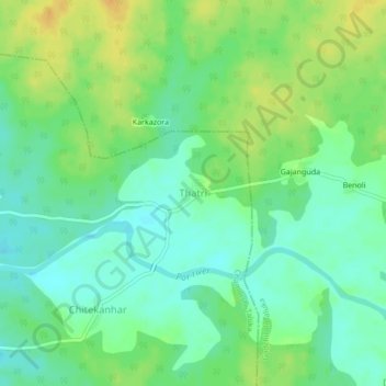 Thatri topographic map, elevation, terrain