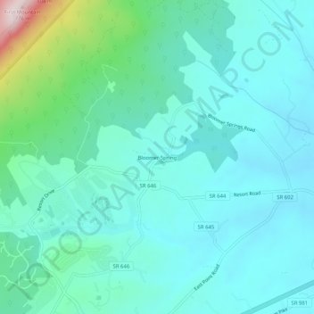 Bloomer Spring topographic map, elevation, terrain