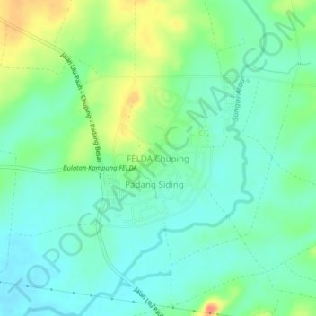 FELDA Chuping topographic map, elevation, terrain