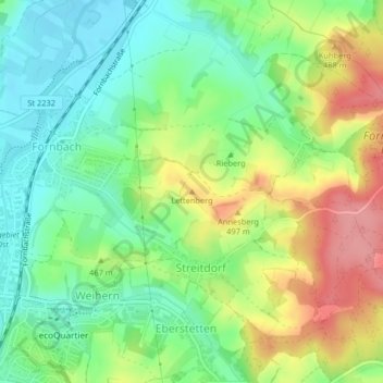 Lettenberg topographic map, elevation, terrain
