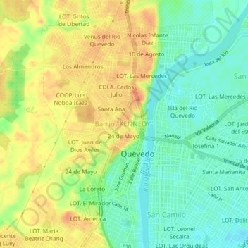 Barrio "KENNEDY" topographic map, elevation, terrain