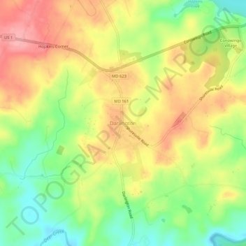Darlington topographic map, elevation, terrain